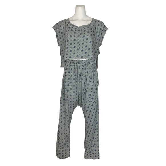 Free People Gray Floral Pajama Set - Picture 14 of 14